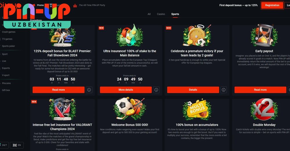 Bonuslar PinUp bonus paketi va bepul aylanishlar